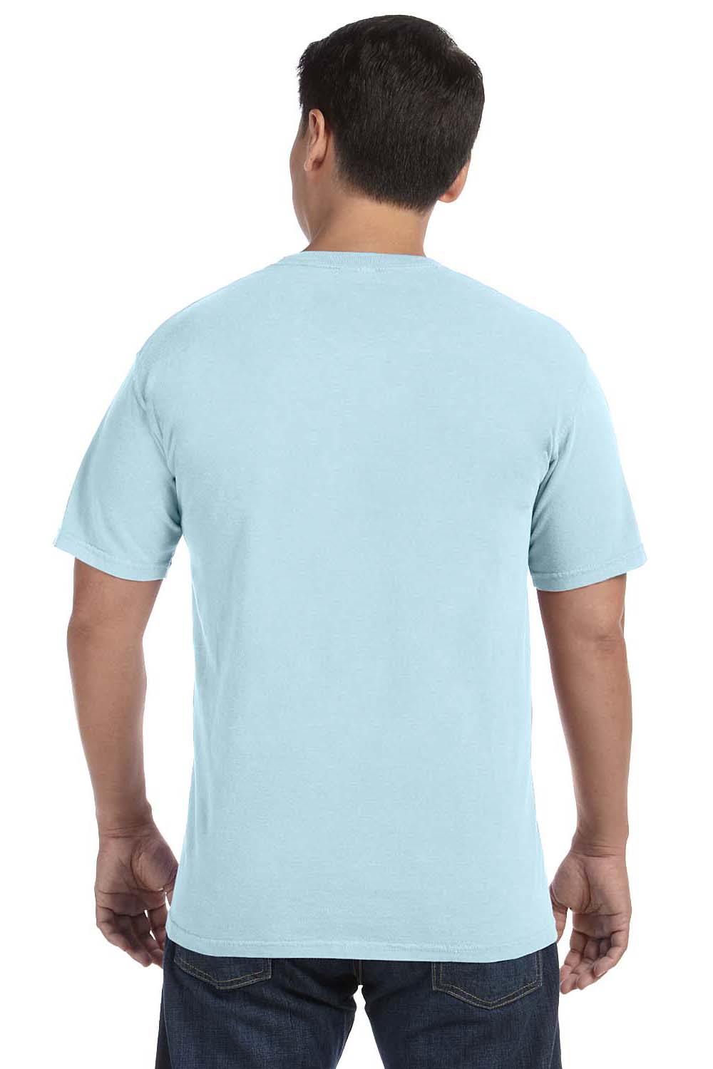 Comfort Colors C1717 Mens Short Sleeve Crewneck T-Shirt Chambray Blue Back