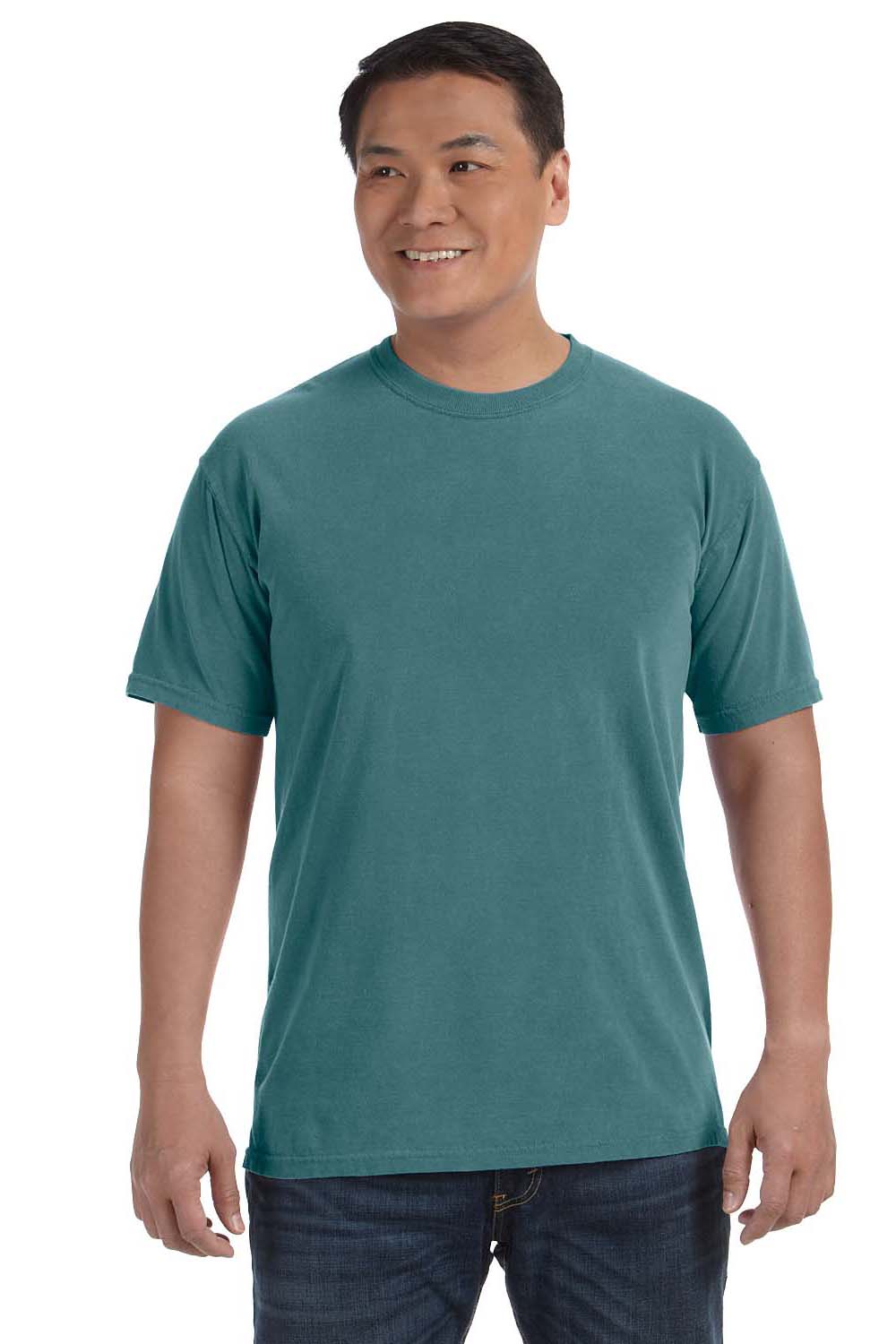 Comfort Colors C1717 Mens Short Sleeve Crewneck T-Shirt Blue Spruce Front