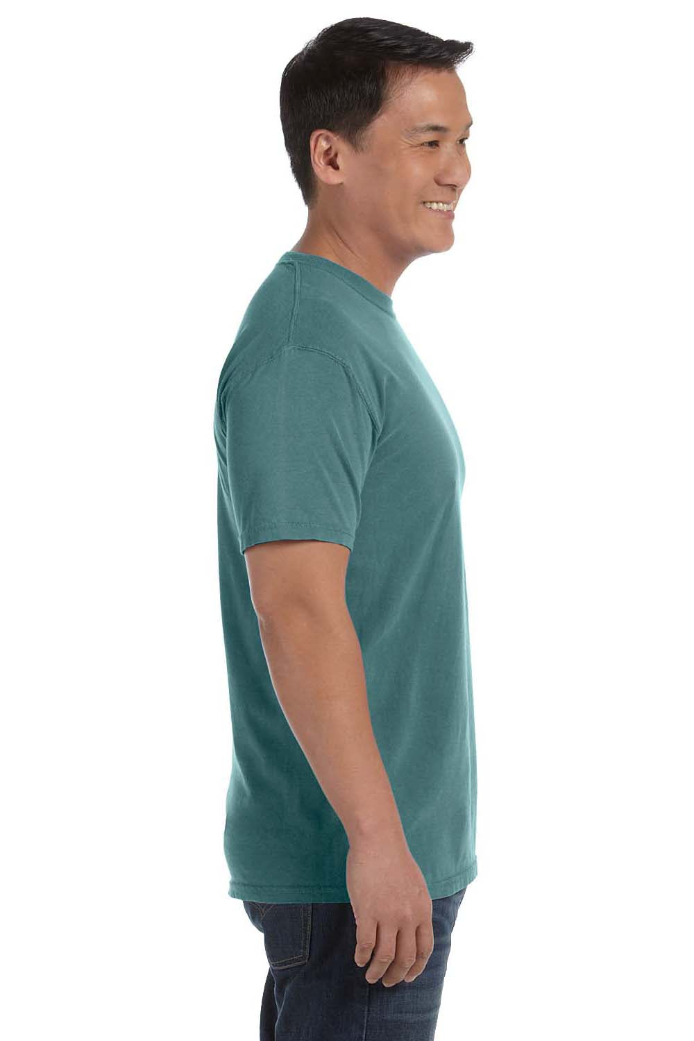 Comfort Colors C1717 Mens Short Sleeve Crewneck T-Shirt Blue Spruce Side