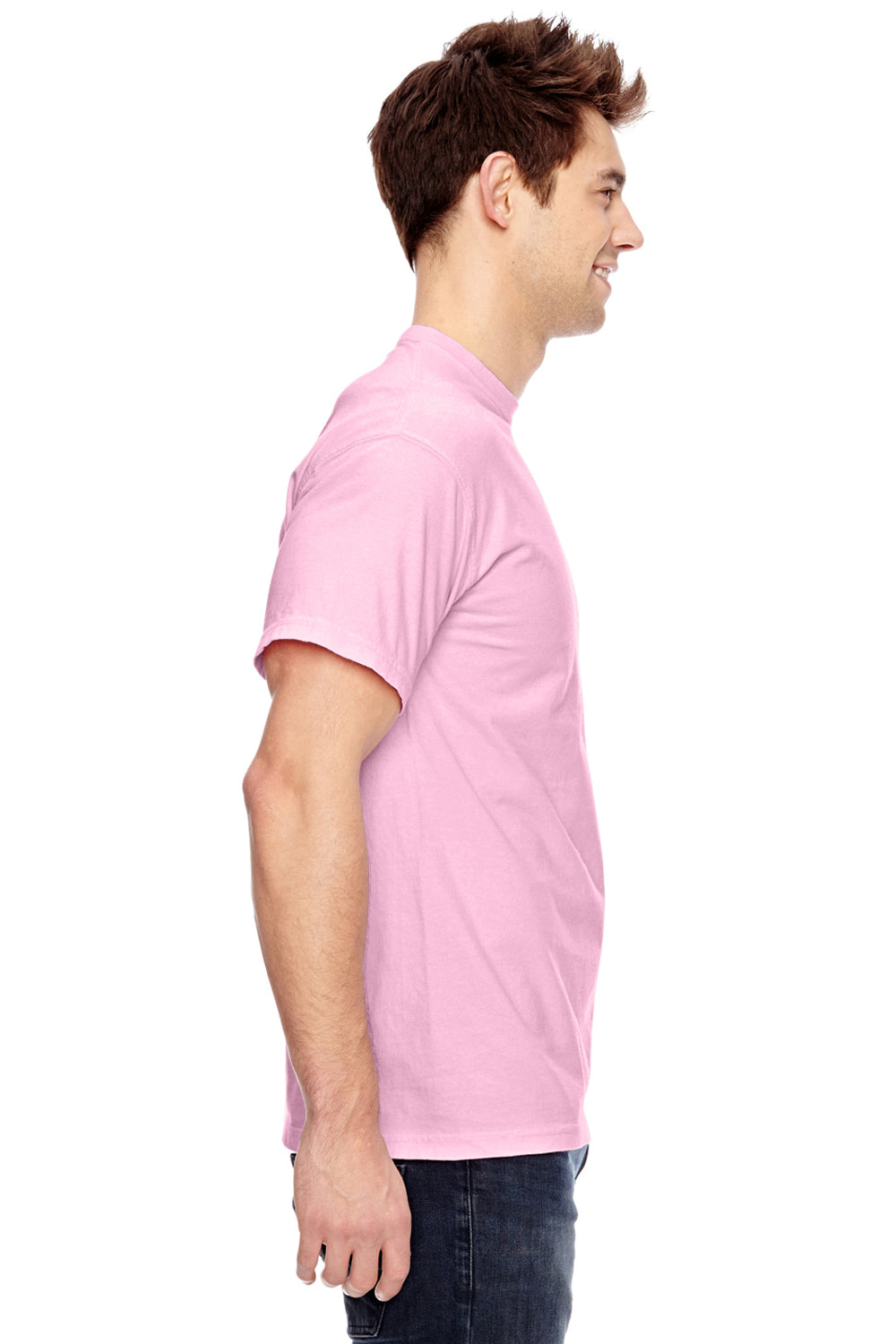 Comfort Colors C1717 Mens Short Sleeve Crewneck T-Shirt Blossom Pink Side