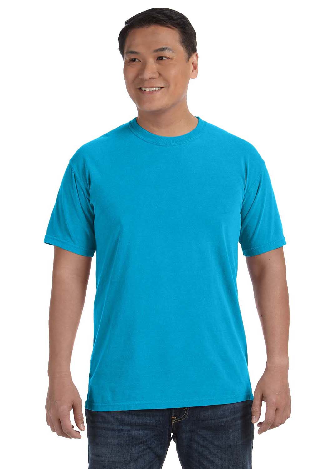 Comfort Colors C1717 Mens Short Sleeve Crewneck T-Shirt Sapphire Blue Front