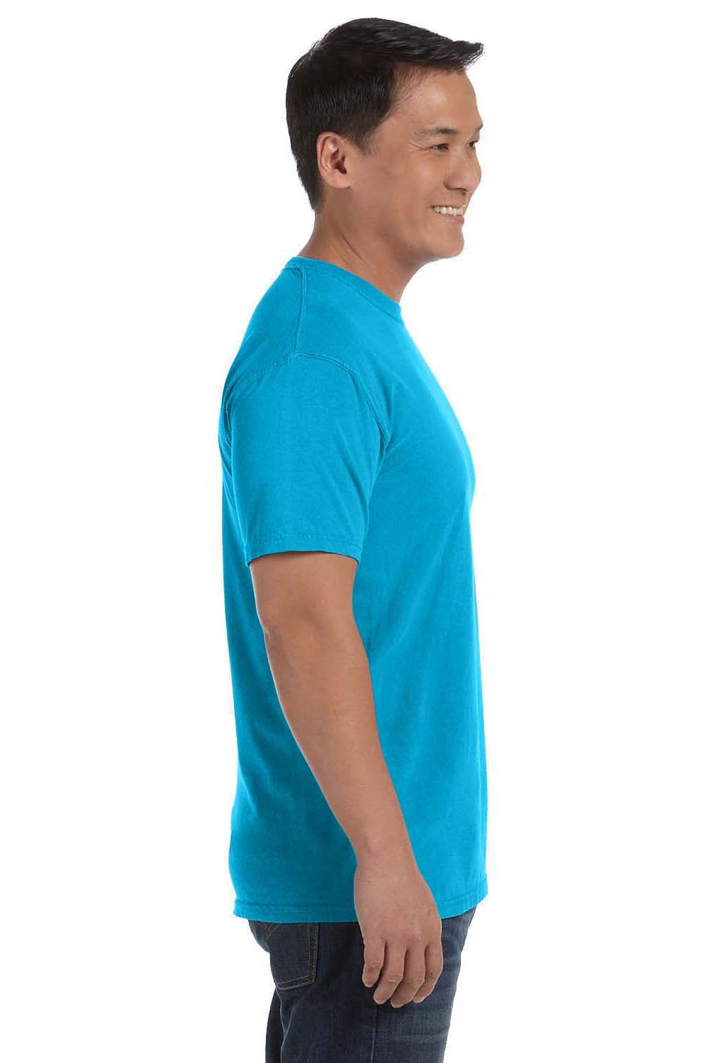Comfort Colors C1717 Mens Short Sleeve Crewneck T-Shirt Sapphire Blue Side