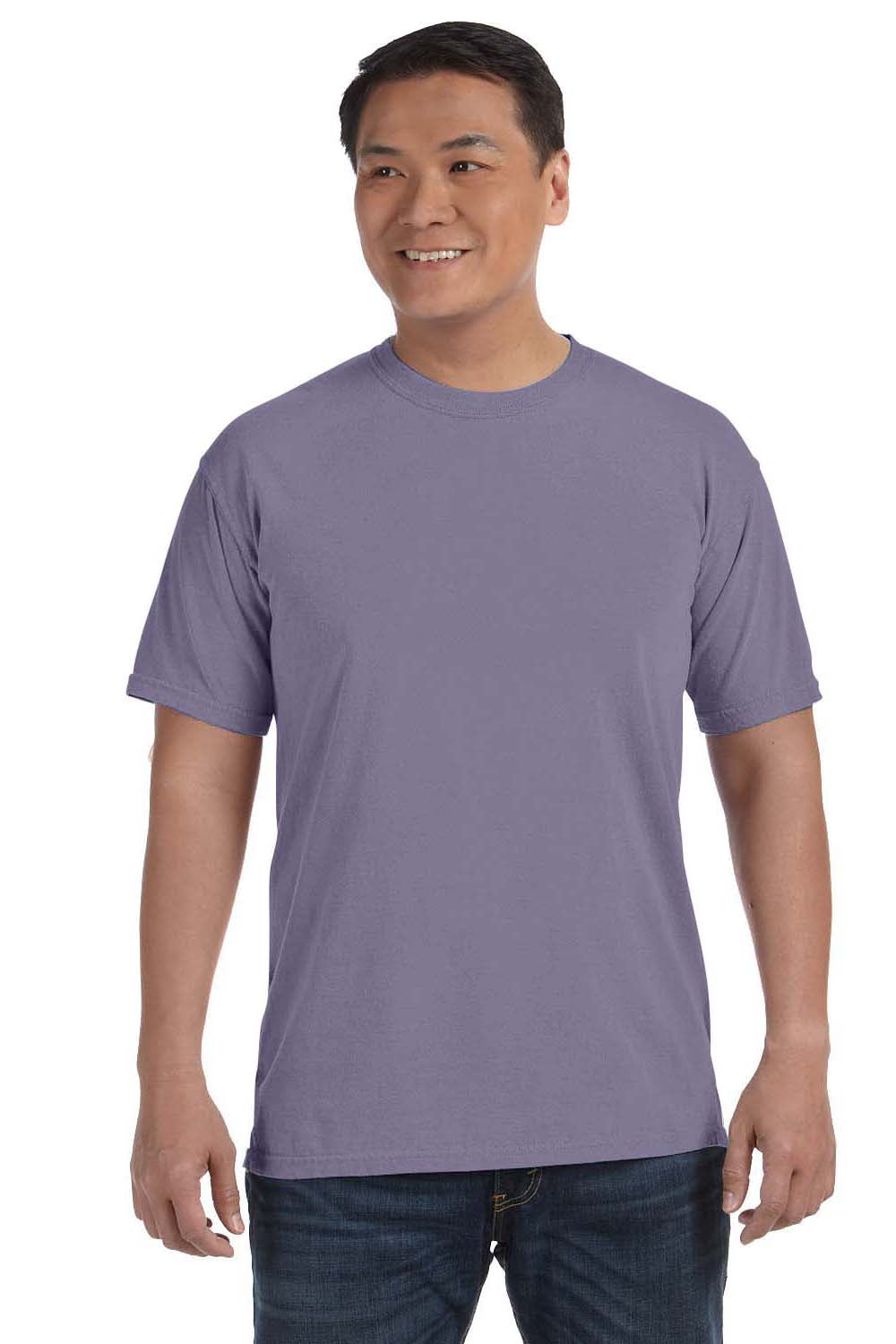 Comfort Colors C1717 Mens Short Sleeve Crewneck T-Shirt Wine Purple Front