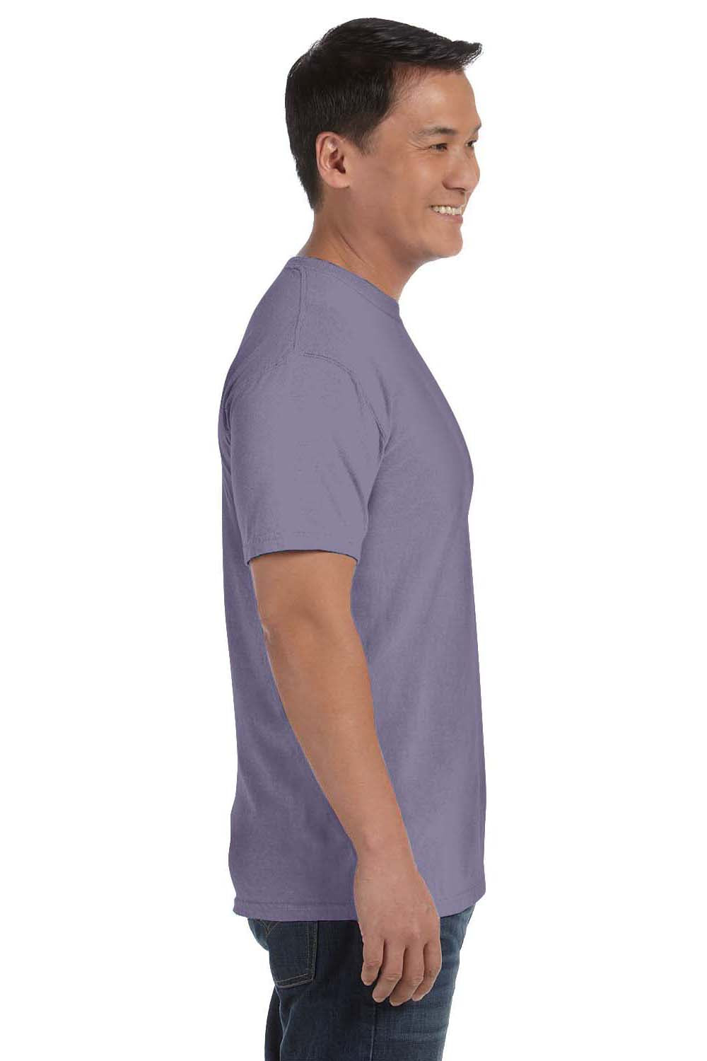 Comfort Colors C1717 Mens Short Sleeve Crewneck T-Shirt Wine Purple Side