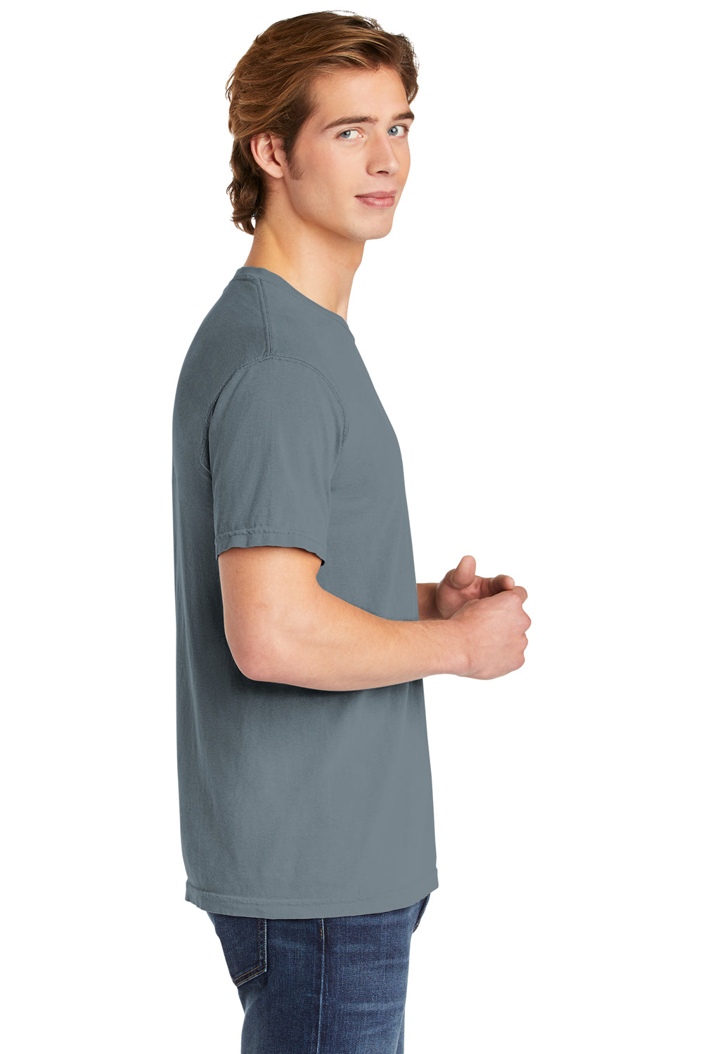 Comfort Colors C1717 Mens Short Sleeve Crewneck T-Shirt Granite Grey Side