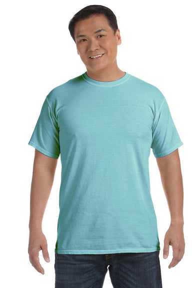 Comfort Colors C1717 Mens Short Sleeve Crewneck T-Shirt Chalky Mint Blue Front
