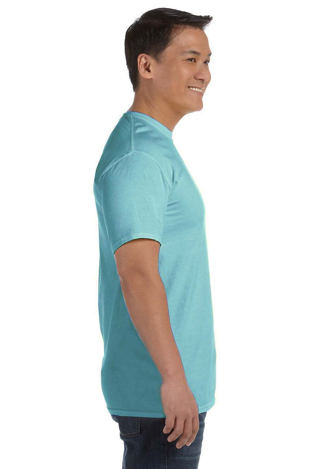 Comfort Colors C1717 Mens Short Sleeve Crewneck T-Shirt Chalky Mint Blue Side