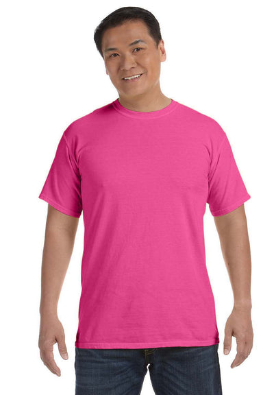 Comfort Colors C1717 Mens Short Sleeve Crewneck T-Shirt Peony Pink Front