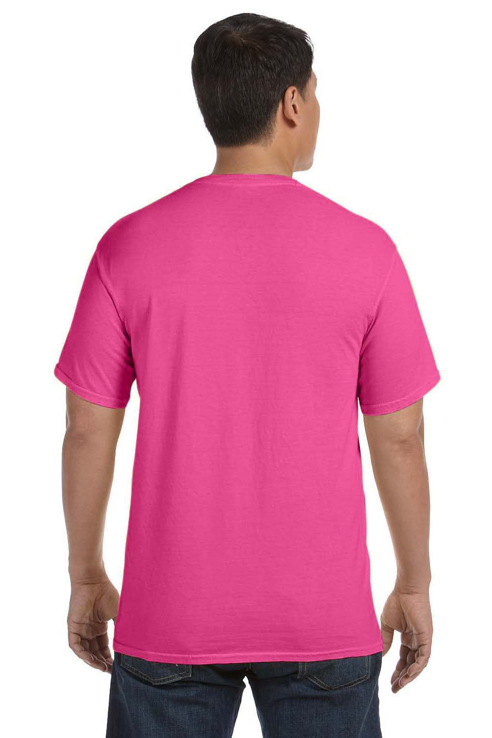 Comfort Colors C1717 Mens Short Sleeve Crewneck T-Shirt Peony Pink Back