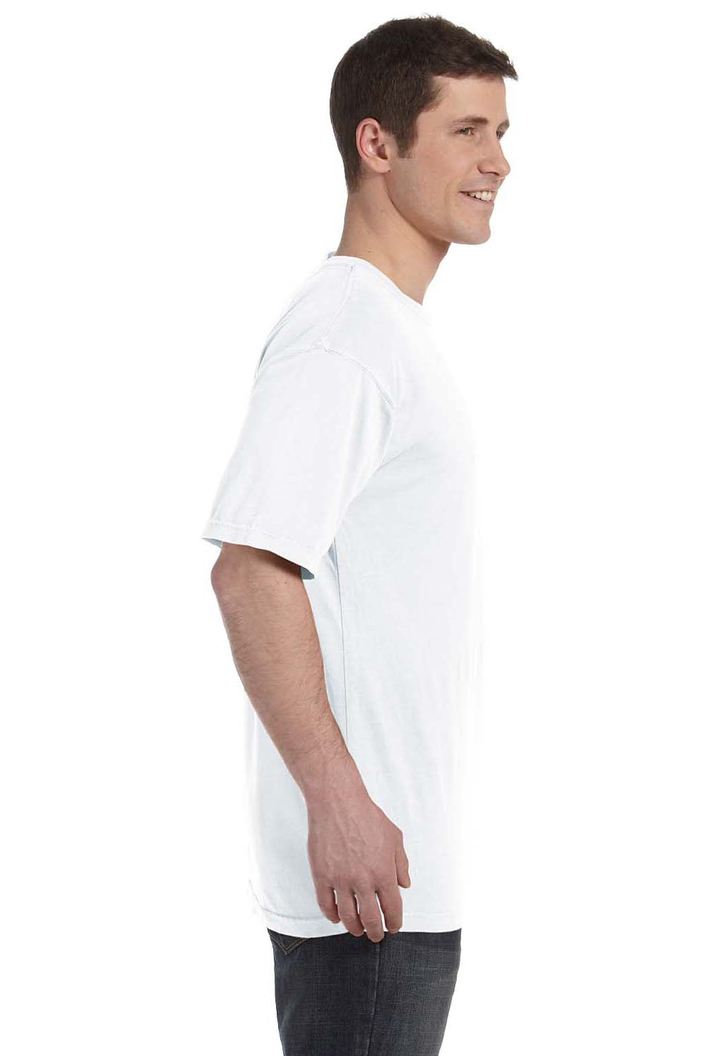 Comfort Colors C4017 Mens Short Sleeve Crewneck T-Shirt White Side