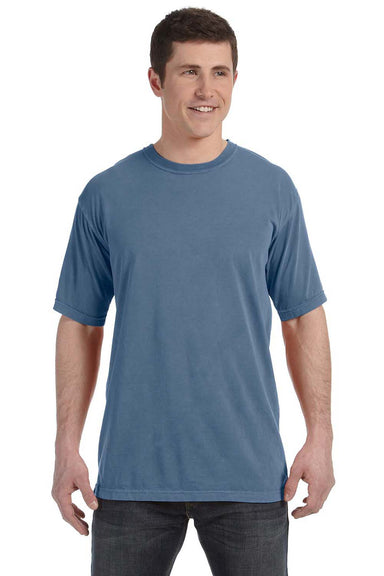 Comfort Colors C4017 Mens Short Sleeve Crewneck T-Shirt Blue Jean Front