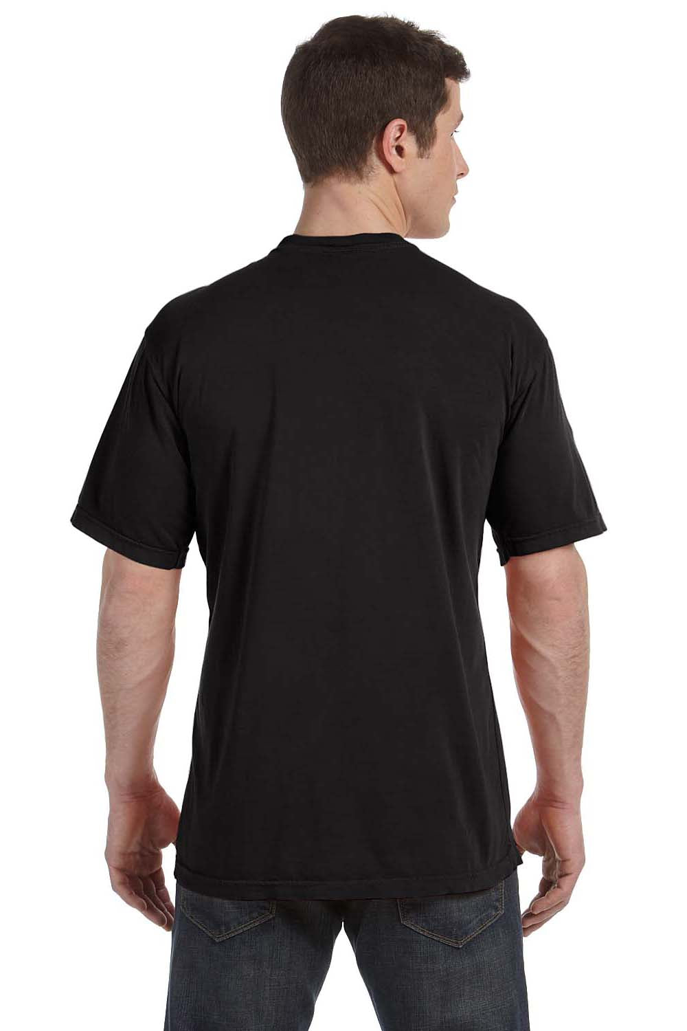 Comfort Colors C4017 Mens Short Sleeve Crewneck T-Shirt Black Back