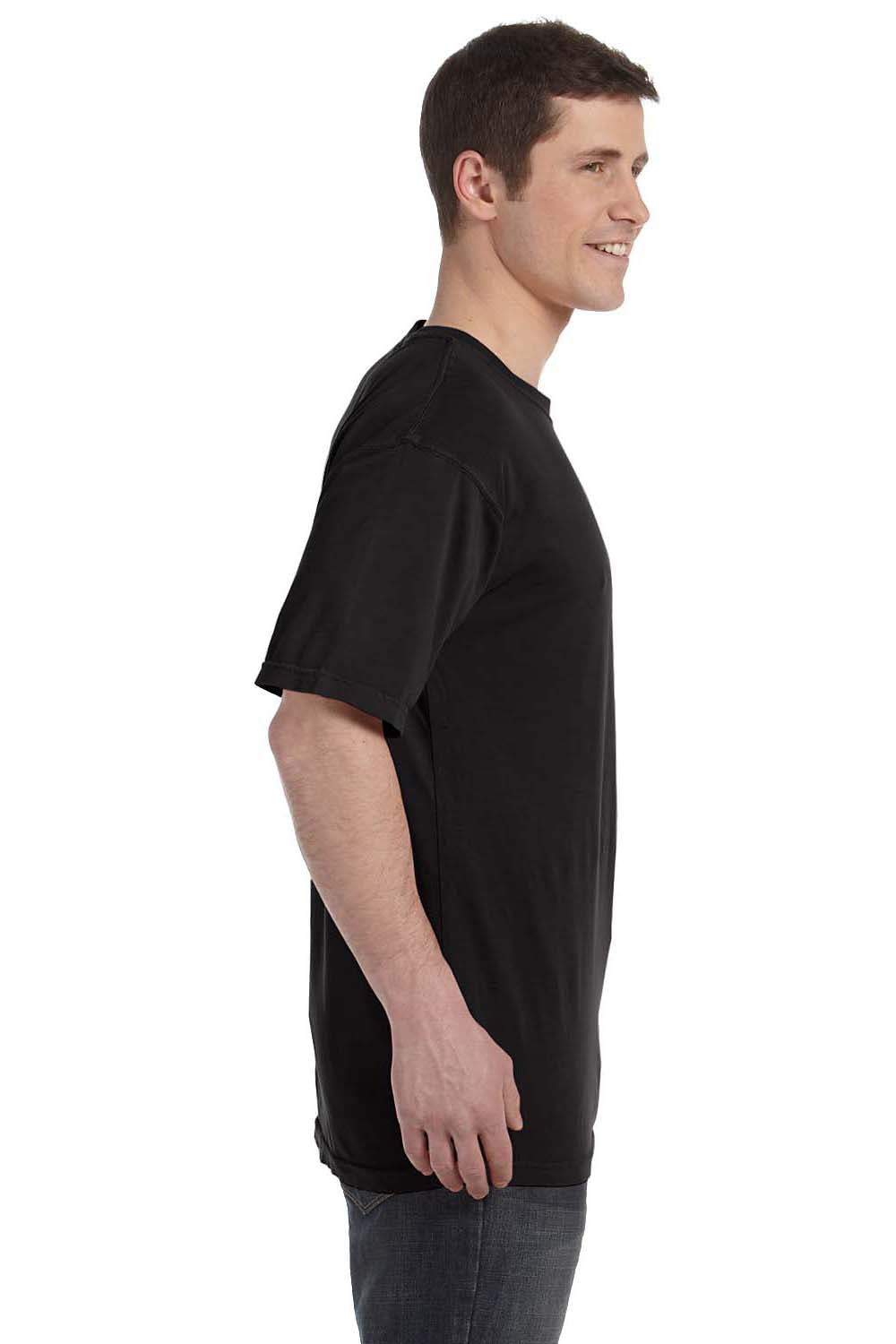 Comfort Colors C4017 Mens Short Sleeve Crewneck T-Shirt Black Side