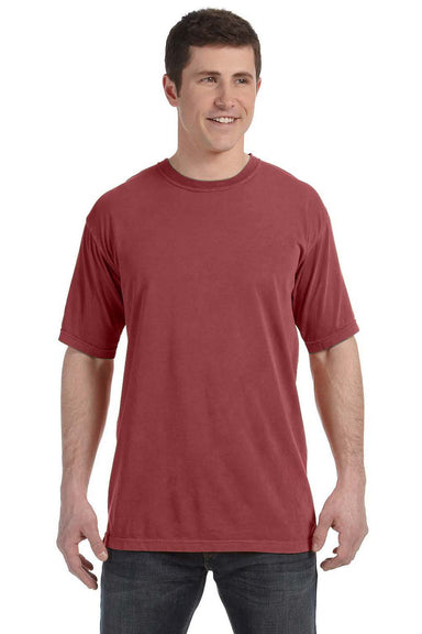 Comfort Colors C4017 Mens Short Sleeve Crewneck T-Shirt Brick Red Front