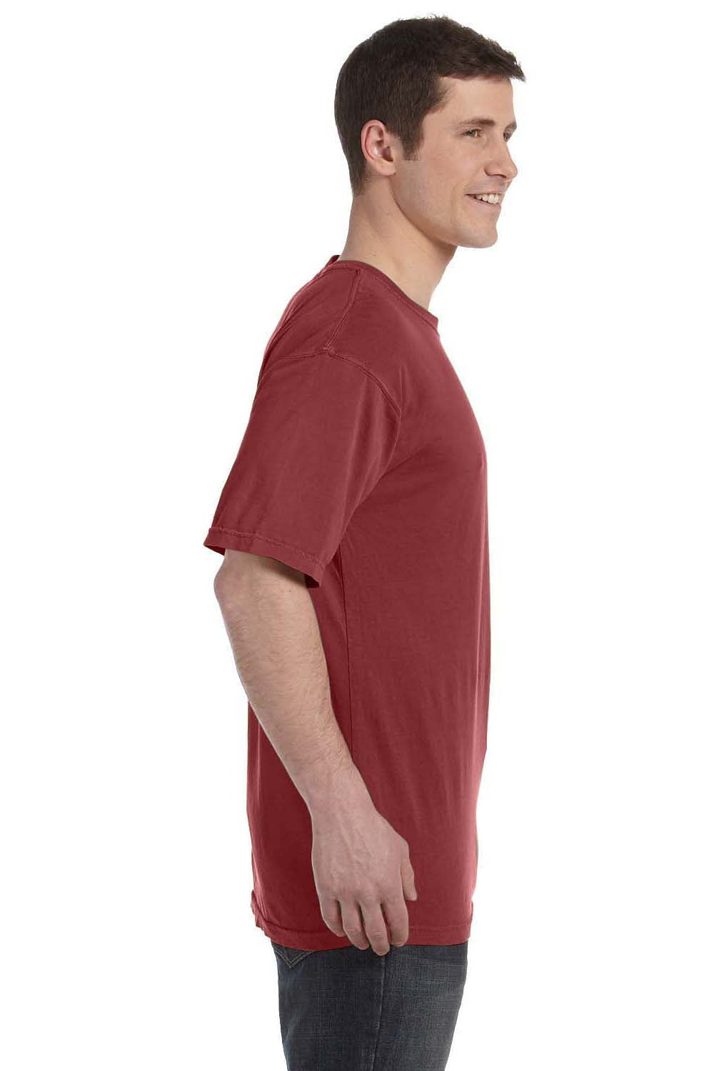 Comfort Colors C4017 Mens Short Sleeve Crewneck T-Shirt Brick Red Side