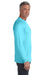 Comfort Colors C4410 Mens Long Sleeve Crewneck T-Shirt w/ Pocket Lagoon Blue Side