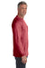 Comfort Colors C4410 Mens Long Sleeve Crewneck T-Shirt w/ Pocket Crimson Red Side