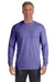 Comfort Colors C4410 Mens Long Sleeve Crewneck T-Shirt w/ Pocket Violet Purple Front