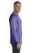 Comfort Colors C4410 Mens Long Sleeve Crewneck T-Shirt w/ Pocket Violet Purple Side
