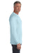 Comfort Colors C4410 Mens Long Sleeve Crewneck T-Shirt w/ Pocket Chambray Blue Side