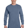 Comfort Colors Mens Long Sleeve Crewneck T-Shirt - Blue Jean