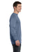 Comfort Colors C6014 Mens Long Sleeve Crewneck T-Shirt Blue Jean Side