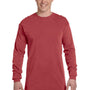Comfort Colors Mens Long Sleeve Crewneck T-Shirt - Crimson Red
