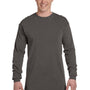 Comfort Colors Mens Long Sleeve Crewneck T-Shirt - Pepper Grey