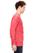 Comfort Colors C6014 Mens Long Sleeve Crewneck T-Shirt Neon Red Orange Side