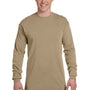 Comfort Colors Mens Long Sleeve Crewneck T-Shirt - Khaki Brown