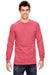 Comfort Colors C6014 Mens Long Sleeve Crewneck T-Shirt Watermelon Pink Front