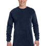Comfort Colors Mens Long Sleeve Crewneck T-Shirt - Navy Blue