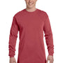 Comfort Colors Mens Long Sleeve Crewneck T-Shirt - Brick Red