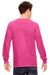 Comfort Colors C6014 Mens Long Sleeve Crewneck T-Shirt Peony Pink Back