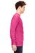 Comfort Colors C6014 Mens Long Sleeve Crewneck T-Shirt Peony Pink Side