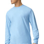 Comfort Colors Mens Long Sleeve Crewneck T-Shirt - Hydrangra Blue