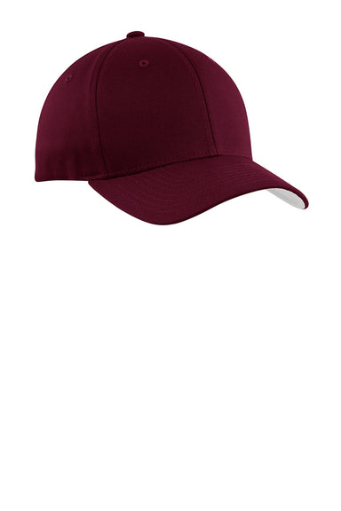 Port Authority C813 Mens Stretch Fit Hat Maroon Front