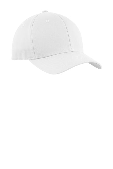 Port Authority C813 Mens Stretch Fit Hat White Front