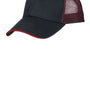 Port Authority Mens Adjustable Hat - Black/Red