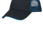 Port Authority Mens Adjustable Hat - Black/Shock Blue