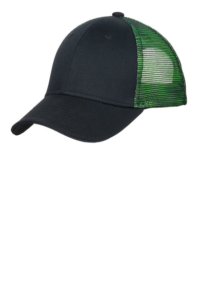 Port Authority C818 Mens Adjustable Hat Black/Shock Green Front