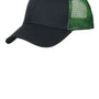 Port Authority Mens Adjustable Hat - Black/Shock Green