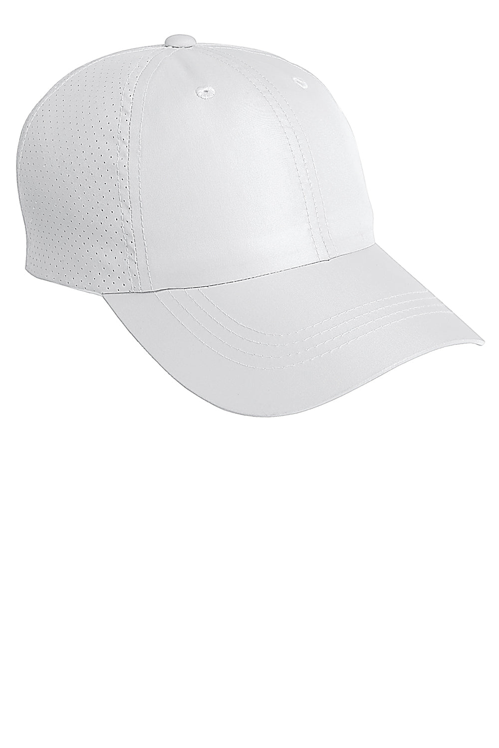 Port Authority C821 Mens Moisture Wicking Adjustable Hat White Front