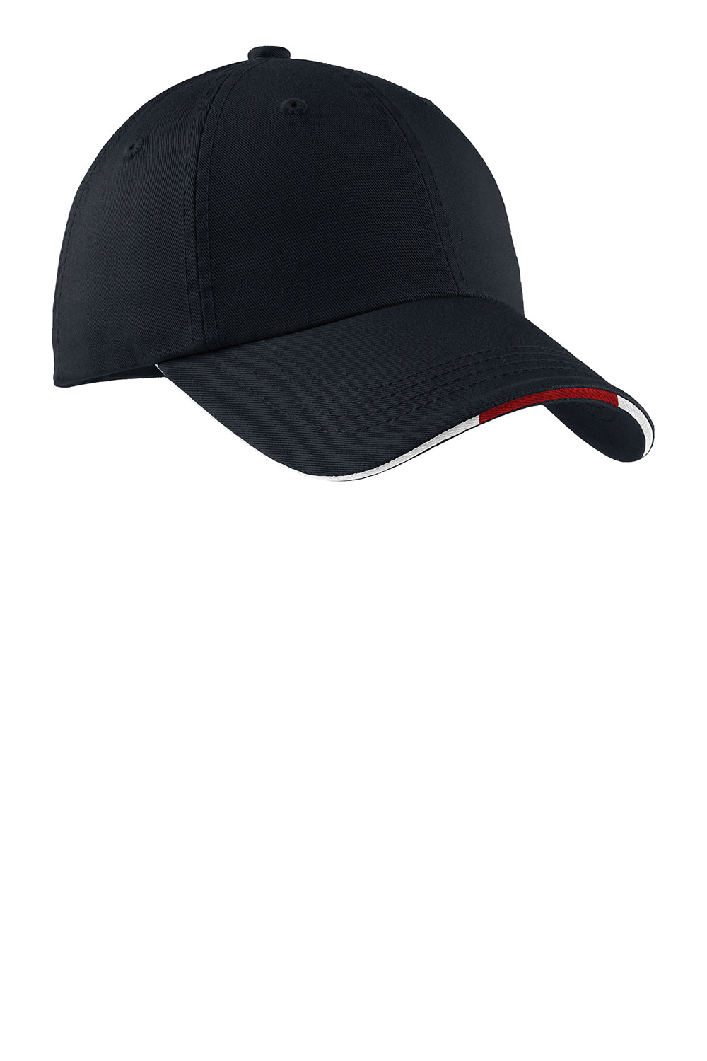Port Authority C830 Mens Adjustable Hat Navy Blue/Red/White Front