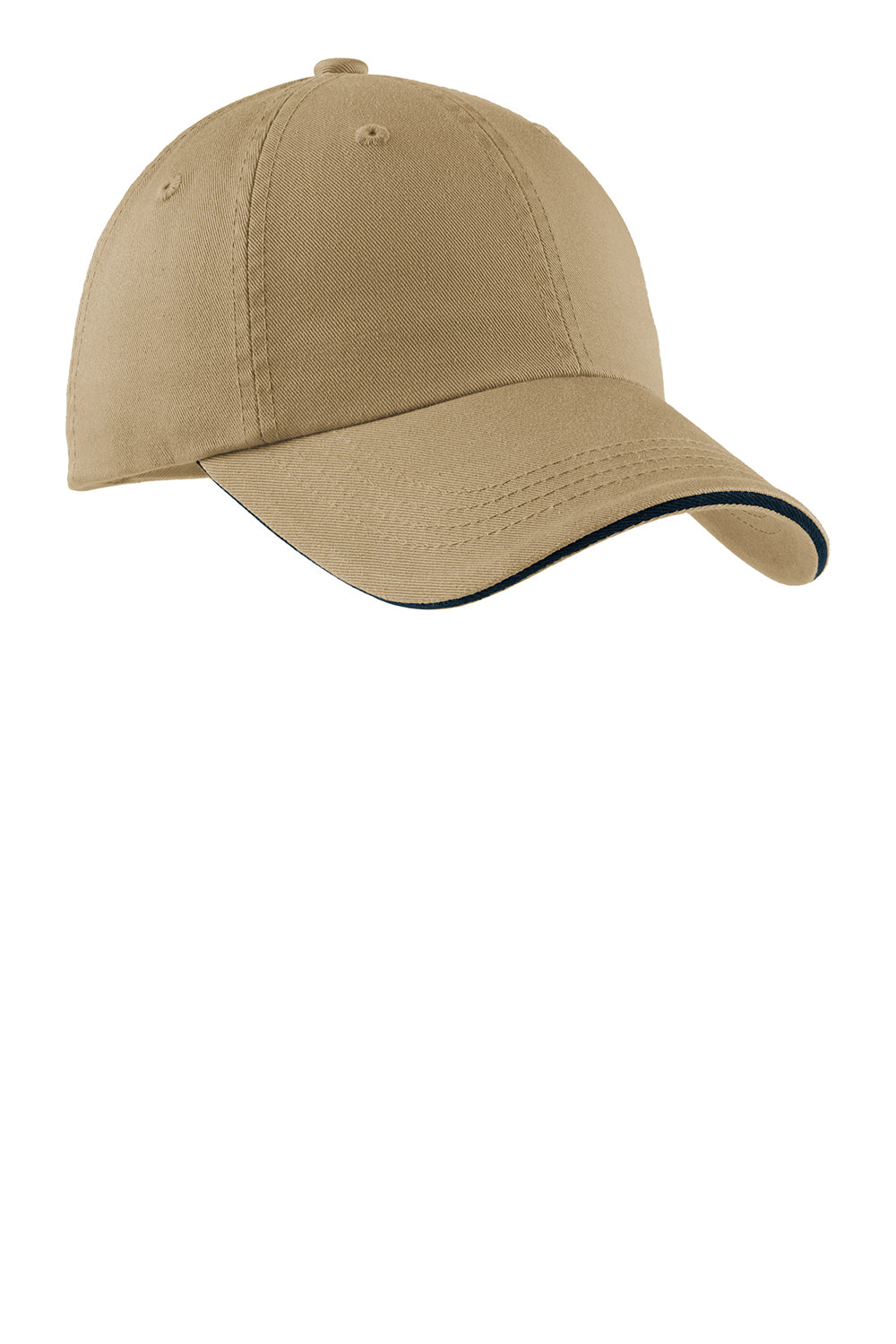 Port Authority C830 Mens Adjustable Hat Khaki Brown/Charcoal Grey Front