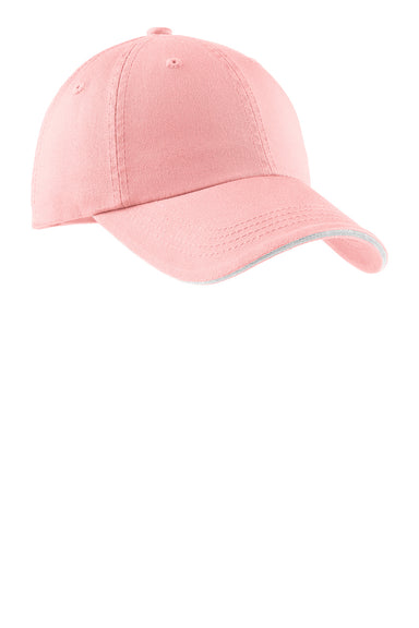 Port Authority C830 Mens Adjustable Hat Light Pink/White Front