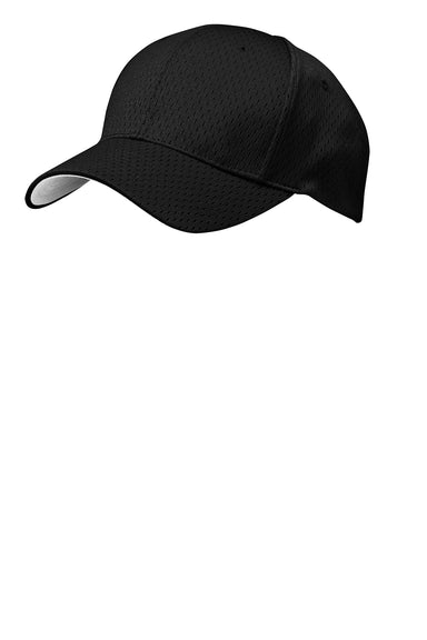 Port Authority C833 Mens Adjustable Hat Black Front
