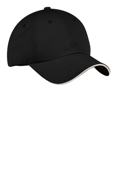 Port Authority C838 Mens Dry Zone Moisture Wicking Adjustable Hat Black Front