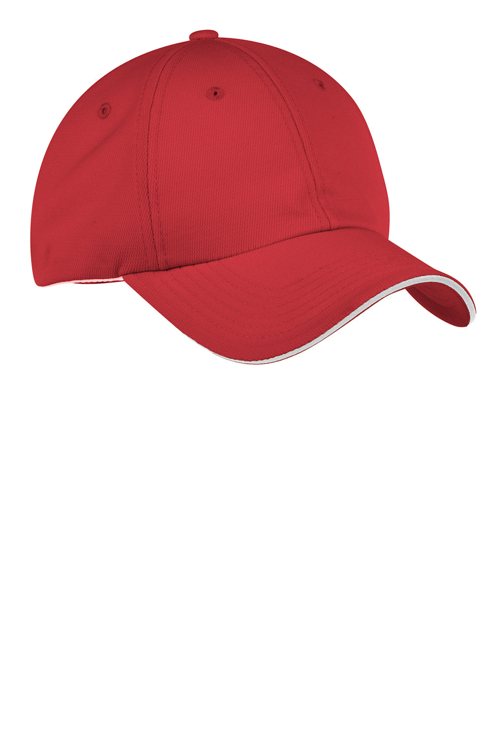 Port Authority C838 Mens Dry Zone Moisture Wicking Adjustable Hat Red Front