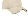 Port Authority Mens Dry Zone Moisture Wicking Adjustable Hat - Stone/Classic Navy Blue